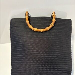 Gucci Black Tote Bag with Bamboo Handle